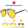 VIVIBEE Color Change Sunglasses Men Pilot Driving Photochromic Yellow Polarized Women Sun Glasses Aviation Day and Night Vision