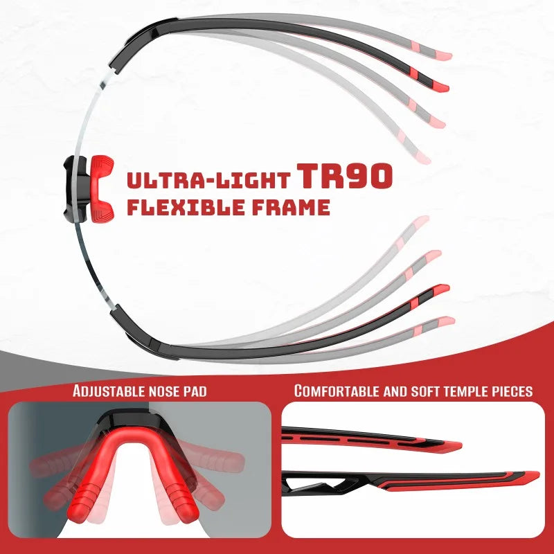BUCKLOS TR90 Cycling UV400 Goggles Fashionable Outdoor Sports Sunglasses Road Bicycle Cycling Eyewear Fishing Hiking Sunglasses