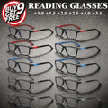 10 Pairs Of Sports Square Reading Glasses, Anti Blue Light And Anti Slip Mirror Legs, Office Daily Reading Glasses Set