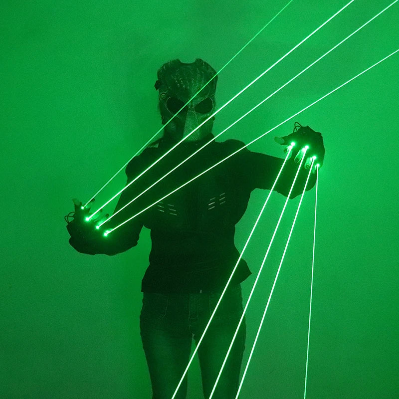 532nm Green Laser Gloves Beam Flash Finger Single Point Big Beam Lazer Cannon LED Palm Luminous Gloves For DJ Club Party Show