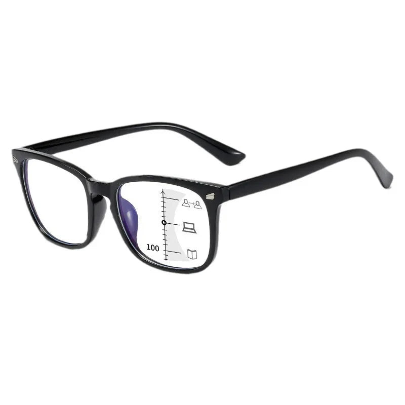 Intelligent Automatic Zoom Progressive Multifocal Anti-Blue Light Reading Glasses Dual-Vision for Men And Women