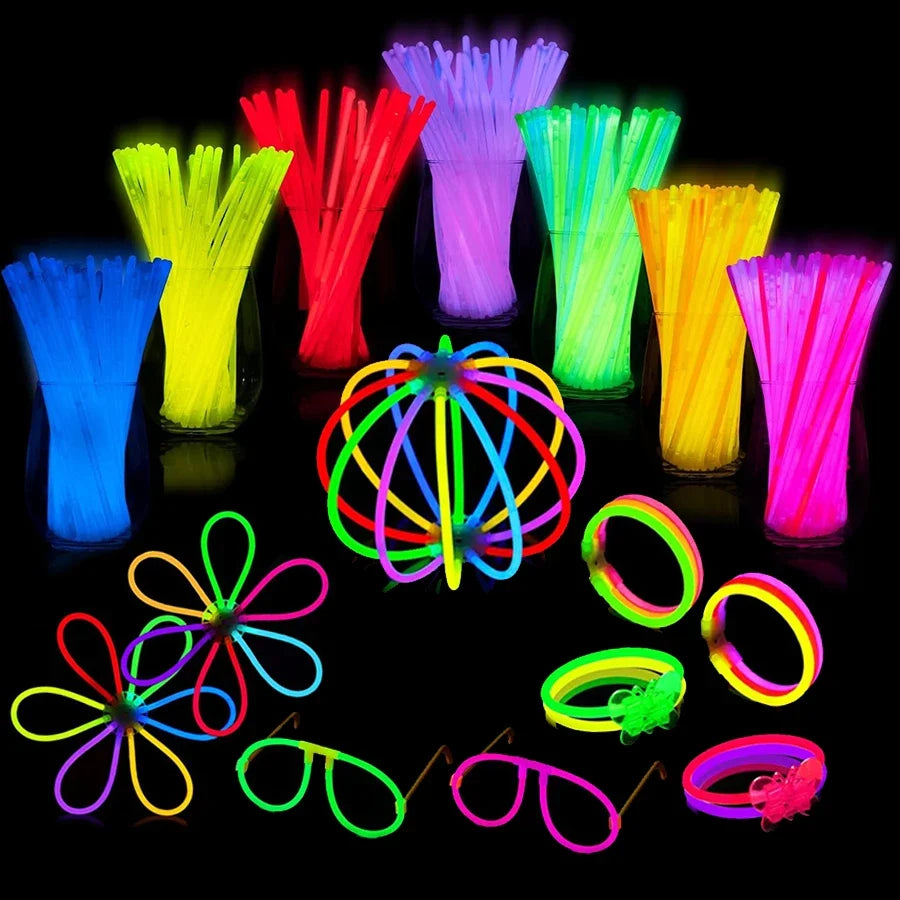 10/20/50/100pcs Glow Sticks Party Light Sticks DIY Bracelets Concerts Raves Neon Party Supplies Festivals Night Activities JXB