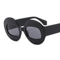 Fashion Round Contrast Color Women Sunglasses Retro Oval Clear Gradient Lens Shades UV400 Men Trending Punk Sun Glasses