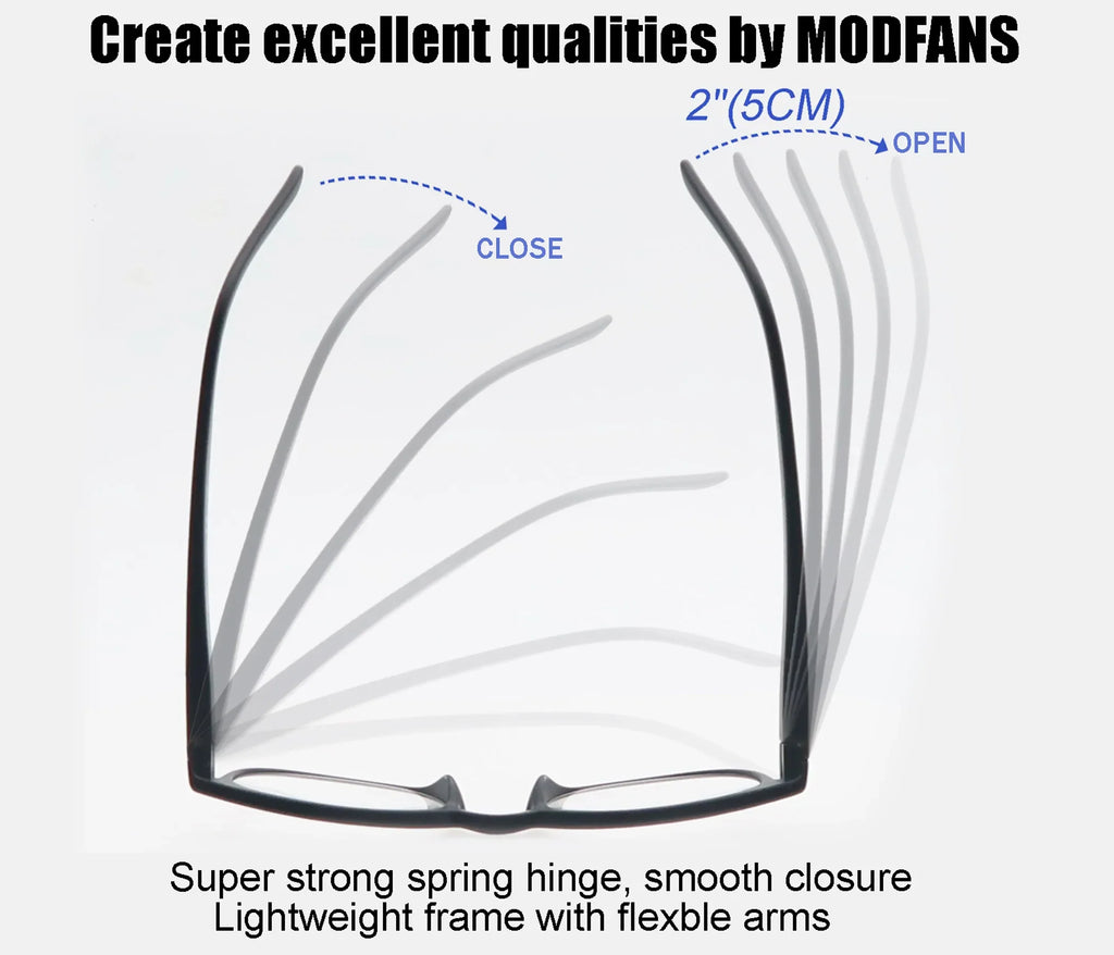 MODFANS Reading Glasses For Women Small Face Readers Classic Frame Stylish Eyeglasses with Spring Hinge Presbyopic Glasses