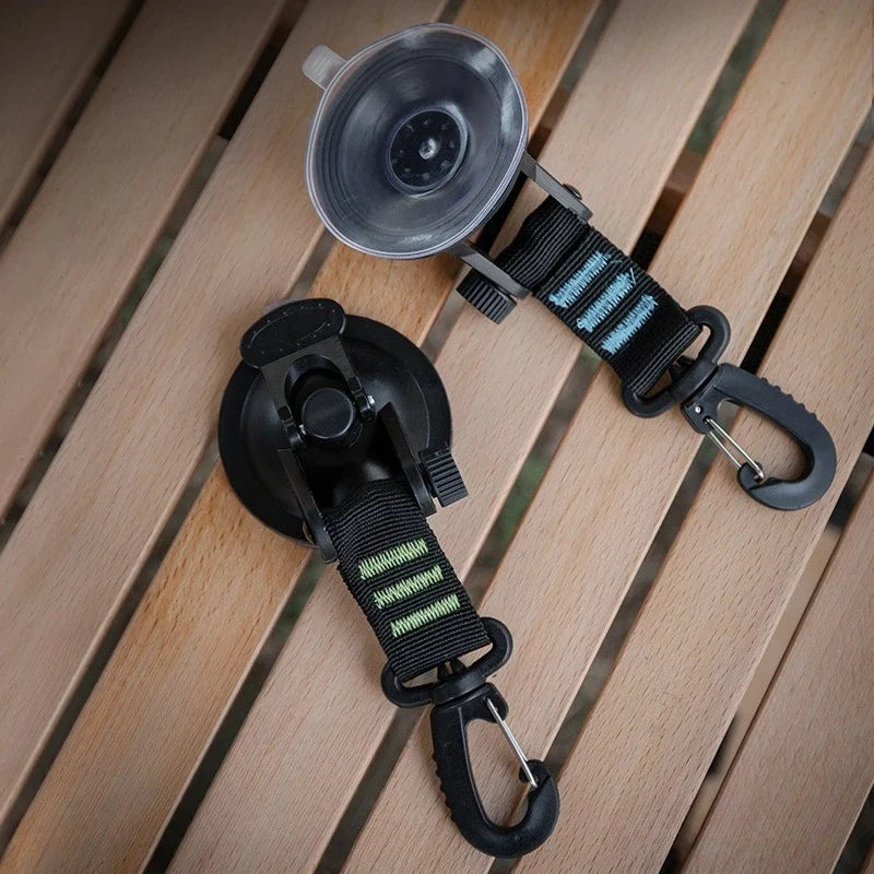 Heavy Duty Suction Cups Anchor with Hooks Outdoor Travel Camping Carabiner Organizer for Home Outdoor Camping Car Side Awning