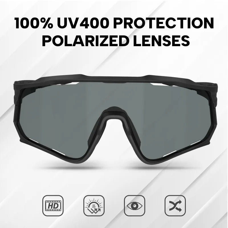 BUCKLOS Polarized Cycling Glasses UV400 Road Mountain Bike Goggles TR-90 Frame Windproof Outdoor Sports Eyewear Cycling Parts