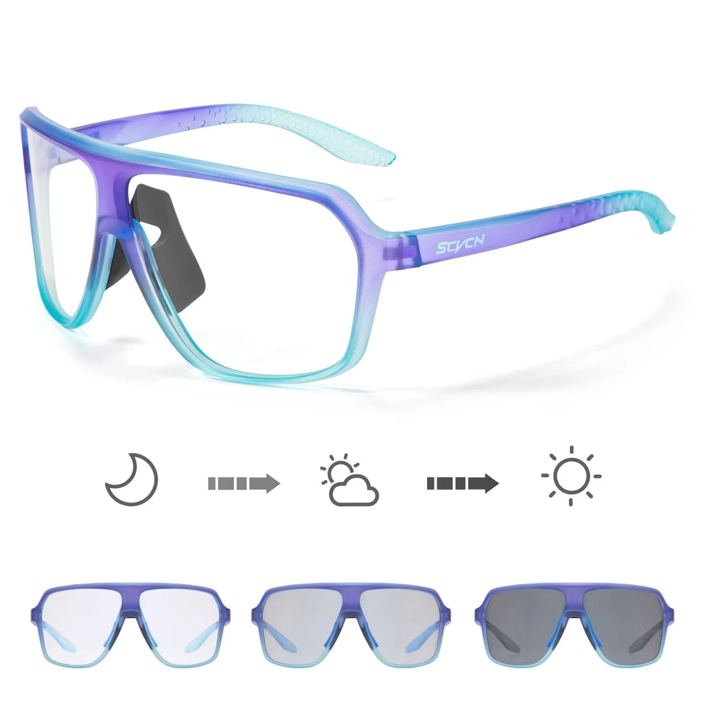 New UV400 Photochromic Cycling Sunglasses for Men MTB Road Bicycle Glasses Outdoor Sports Women Running Eyewear Bike Goggles