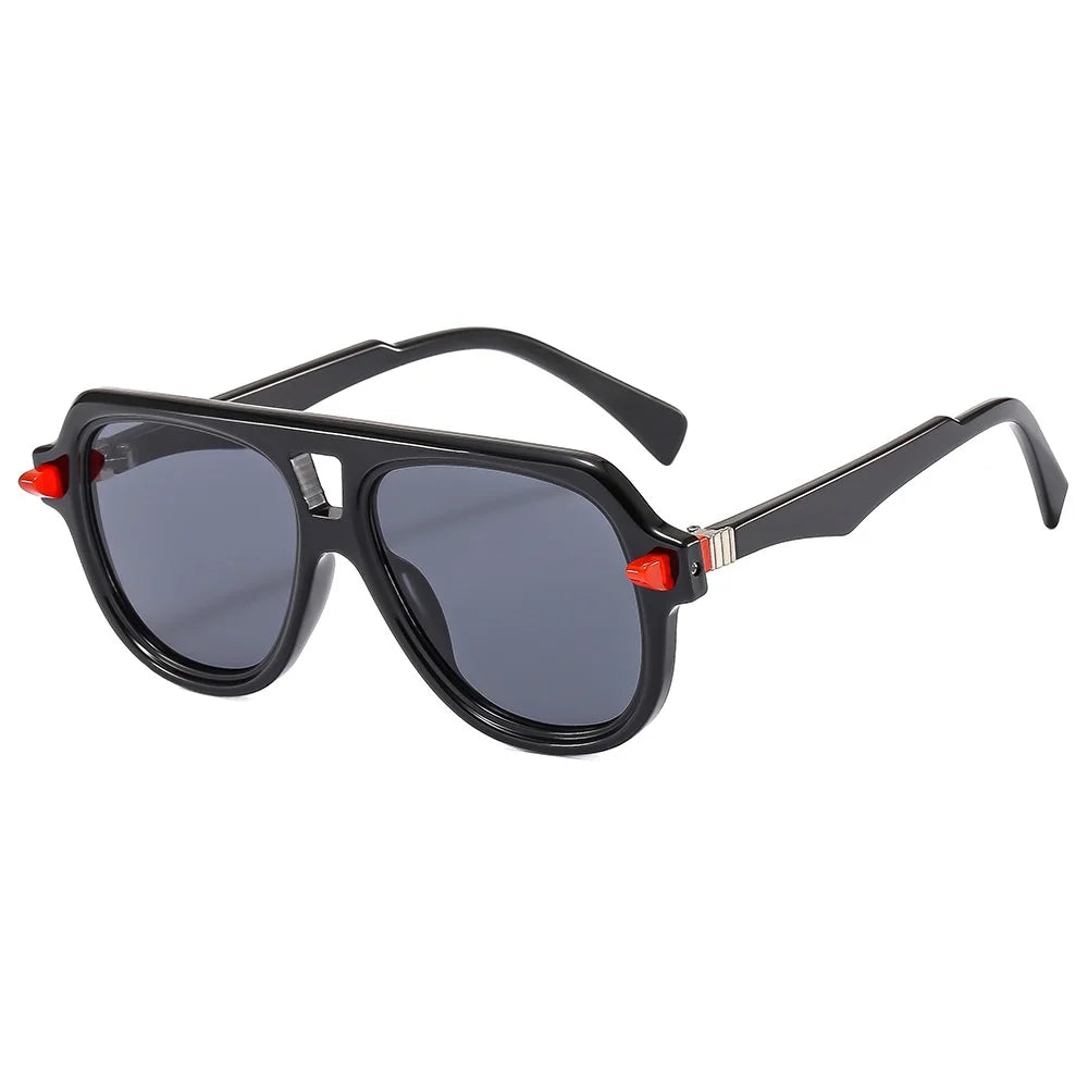 Double Bridges Pilot Sunglasses Women Retro Gradient Shades UV400 Trending Men Brand Designe Rivets Sun Glasses