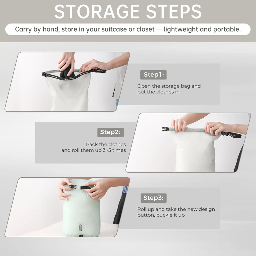 Waterproof Dry Bag Ultralight Clothing Storage Bag Lightweight Roll Top Travel Packing Organizer for Luggage Swimming Outdoor