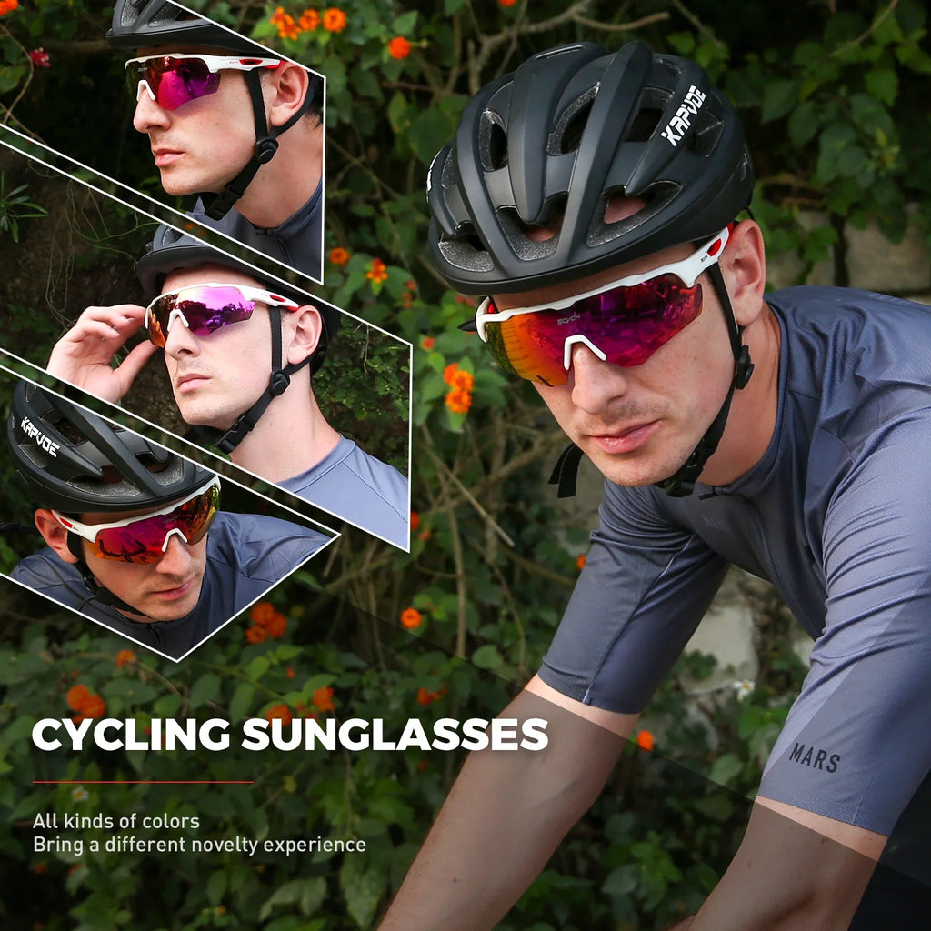 SCVCN Outdoor Bicycle Photochromic Glasses Men Cycling Glasses Polarized Cycle Sunglasses MTB UV400 Goggles Woman Bike Eyewear