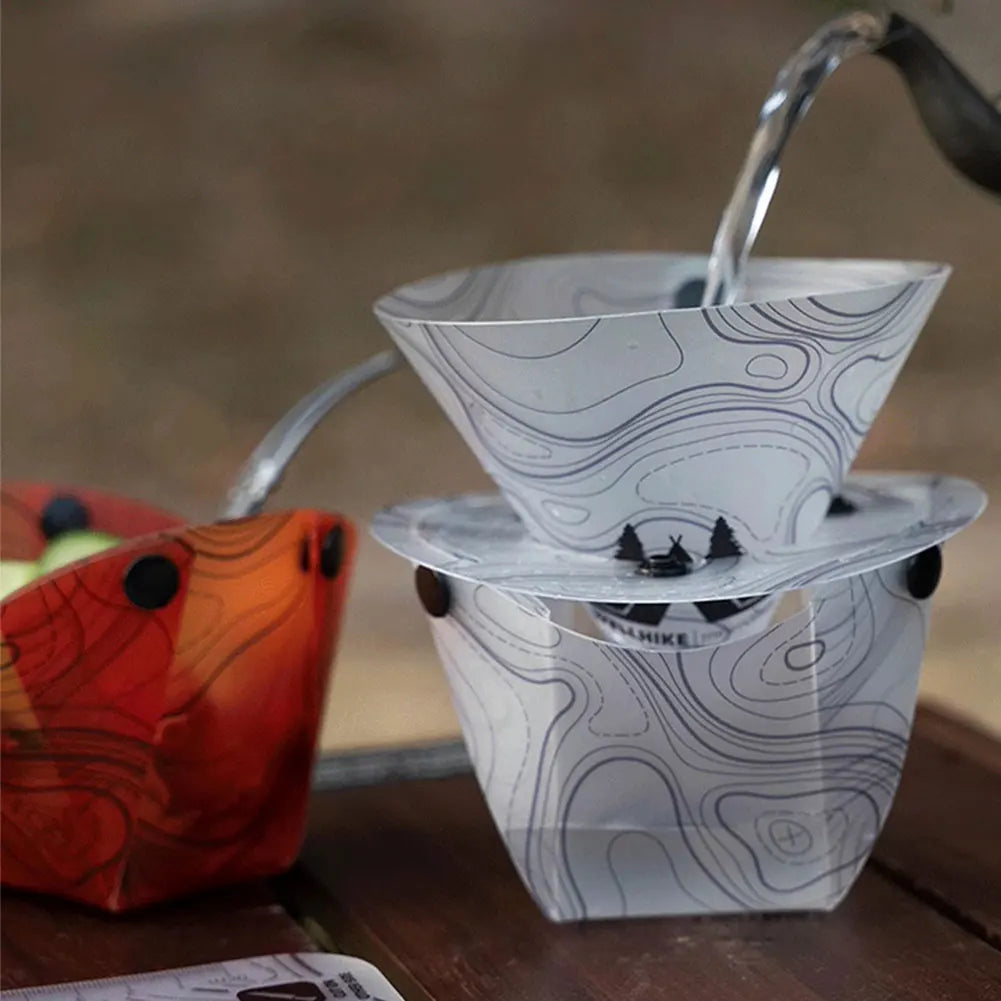 Outdoor Lightweight Folding Tableware Portable Bowl Dinner Plate Coffee Filter Funnel Water Cup Multi-purpose Camping Tableware