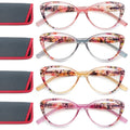 Cat's Eye Women's Anti-Blue Light Reading Glasses,, Floral Pattern Fashion Lightweight Frame, Diopter +0 ~ +4.5