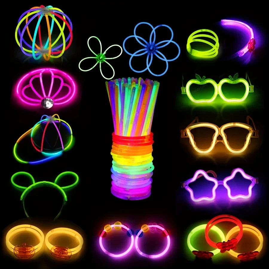10/20/50/100pcs Glow Sticks Party Light Sticks DIY Bracelets Concerts Raves Neon Party Supplies Festivals Night Activities JXB