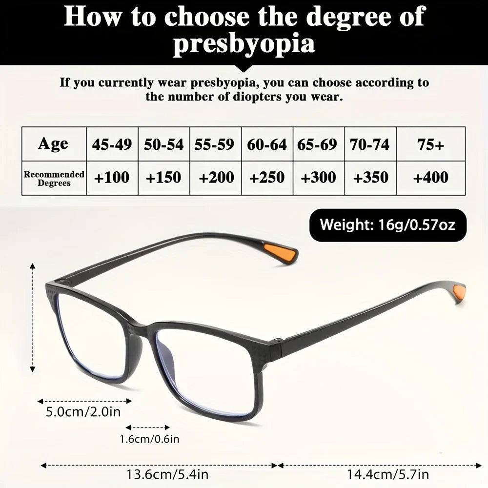 VIOLA MAG Color-changing Reading Glasses, Sporty Style, Unisex, Gradient Light Adaptive Square Reading Glasses, UV Protection An