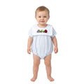 Short sleeves stripe farm tractor embroidery boy romper