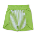 Green stripe kids girls active summer shorts