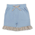 Stripe ruffle light blue kids girls shorts