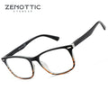ZENOTTIC Fashion Square Reading Glasses Men Anti Blue Light Blocking Eyeglasses Computer Readers with Spring Hinge