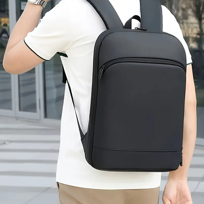 Guangzhou-made single-piece men's solid color expandable business backpack with durable zipper and multiple compartments