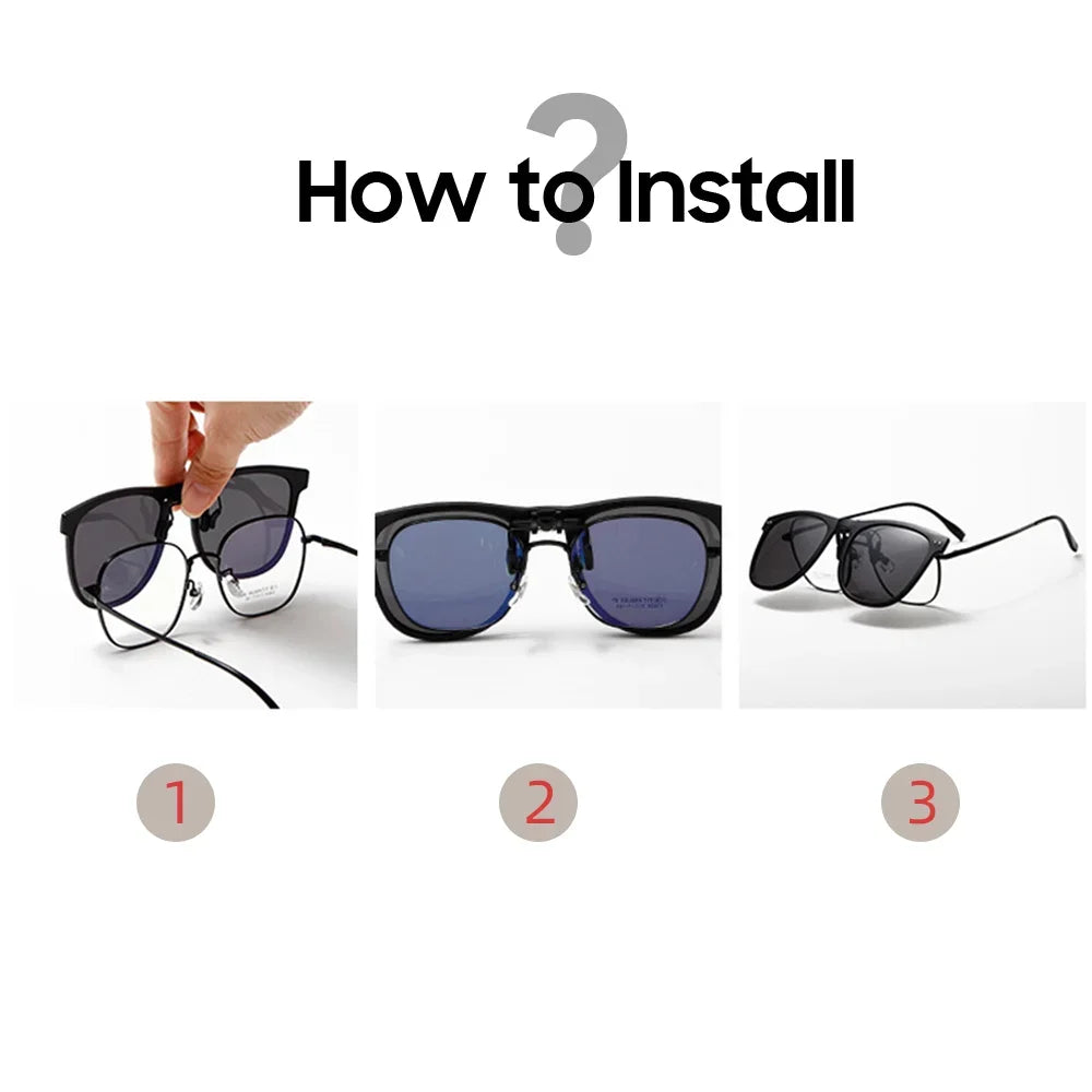VIVIBEE Men Polarized Lens Flip Up Clip on Sunglasses Women Photochromic Oversized Driving Sun Glasses UV400 Gradient Clips