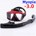 Optical Myopia Snorkel Set Diving Mask Nearsighted Swimming Goggles Short Sighted Panoramic Wide View Adults Youth -1.0To-6.0