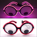 LED Lovely Eyeball Movable Glasses Neon Music Rave Fluorescent Party CHRISTMA DECOR Light Round Frame Funny Cartoon Glasses