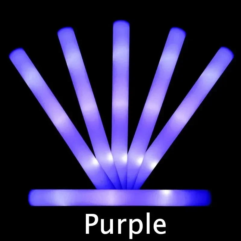 5/10/30pcs 4 Modes Colorful Foam Glow Sticks Led Flashing Glow Stick Camping Party Supplies for Raves Festival Wedding Concert