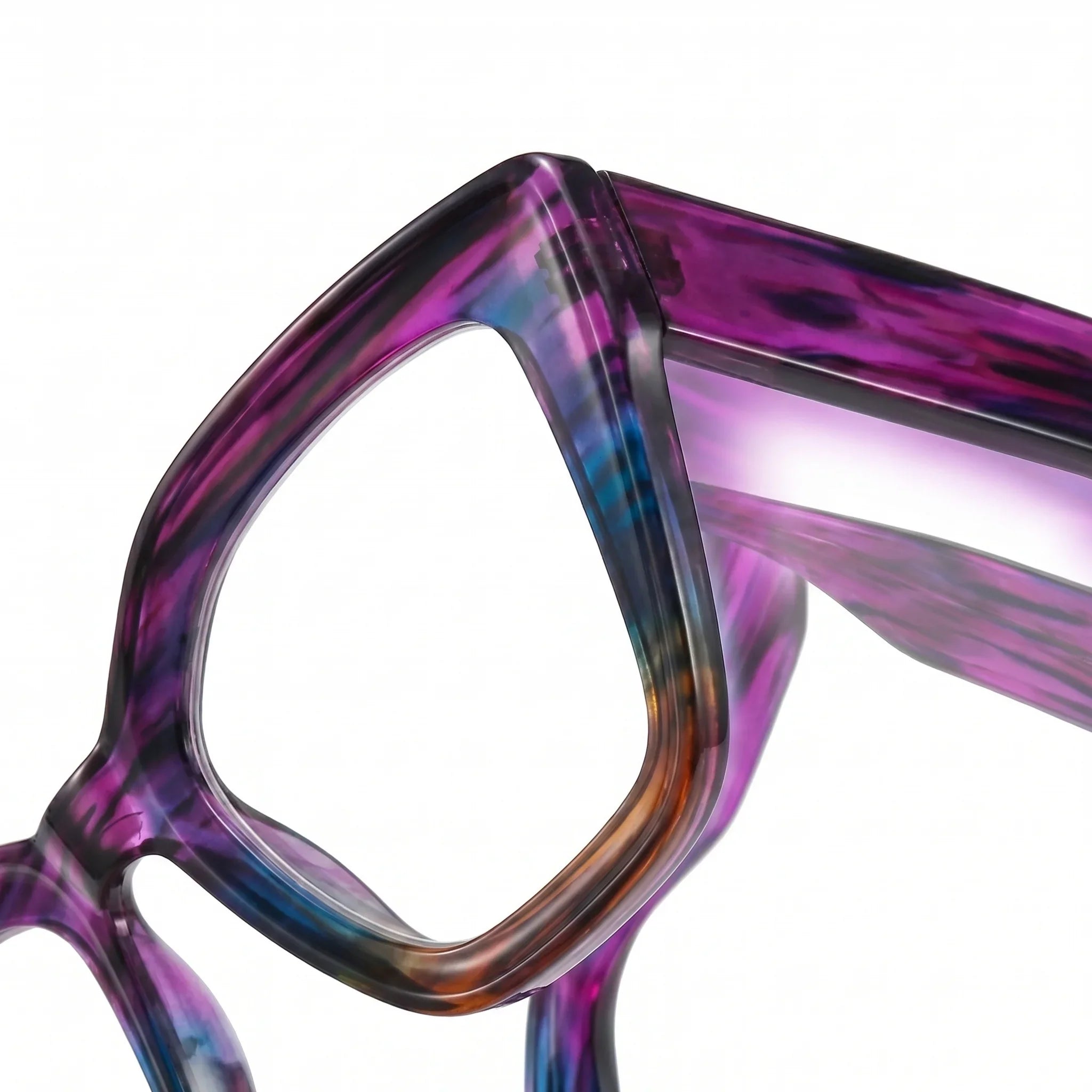 Progressive Purple Gradient Reading Glasses with Metal Hinge Frame Fashionable Prescription Reading Eyeglasses for Adults