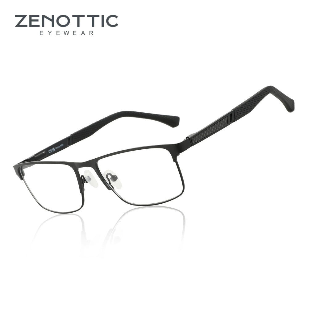 ZENOTTIC Anti Blue Light Reading Glasses for Men Computer Readers Trendy Square High-quality Metal Frame Anti Glare Presbyopic