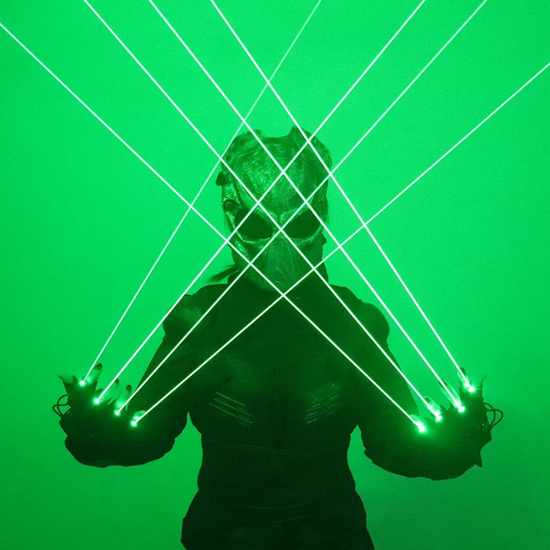 532nm Green Laser Gloves Beam Flash Finger Single Point Big Beam Lazer Cannon LED Palm Luminous Gloves For DJ Club Party Show