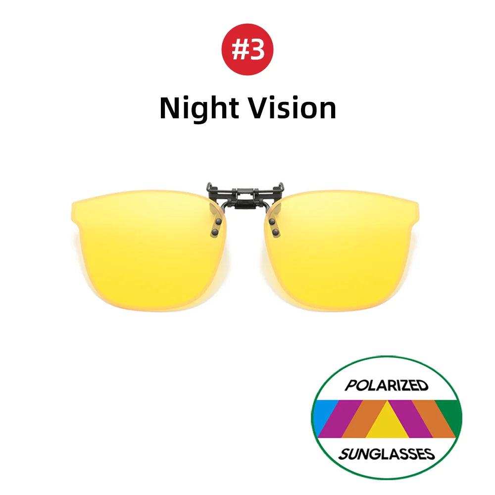 VIVIBEE Big Size Flip up Clip on Sunglasses Polarized Men Classic UV400 Photochromic Lens Sun Glasses for Women