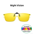 VIVIBEE Polarized Clip-on Flip Up Rimless Sunglasses for Anti-Glare Night Driving Glasses Fashion Mirorr Green Eyeglasses