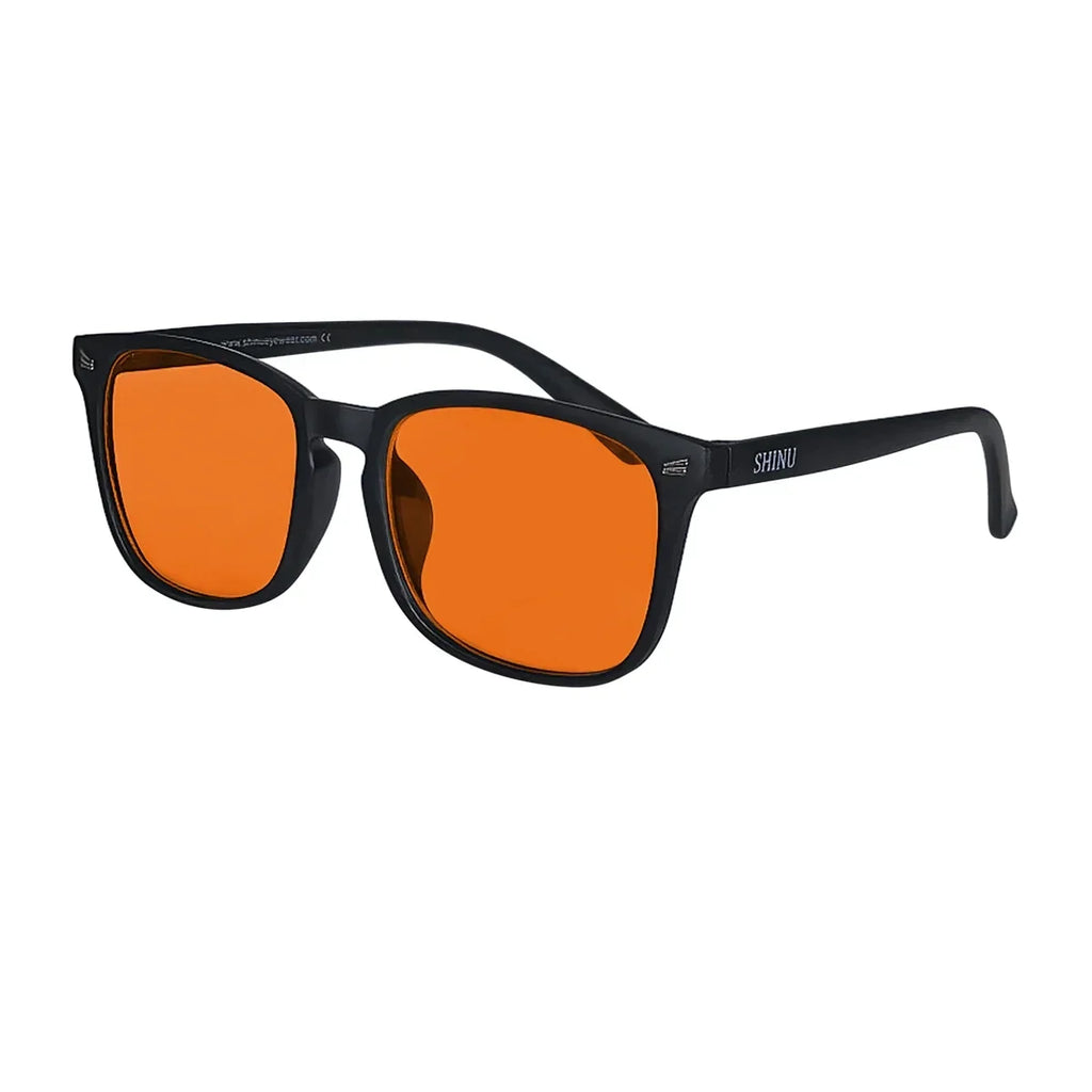 SHINU Computer glasses man blue light glasses Orange lenses clear lens gaming eyeglasses prescirption custom men's grade glasses