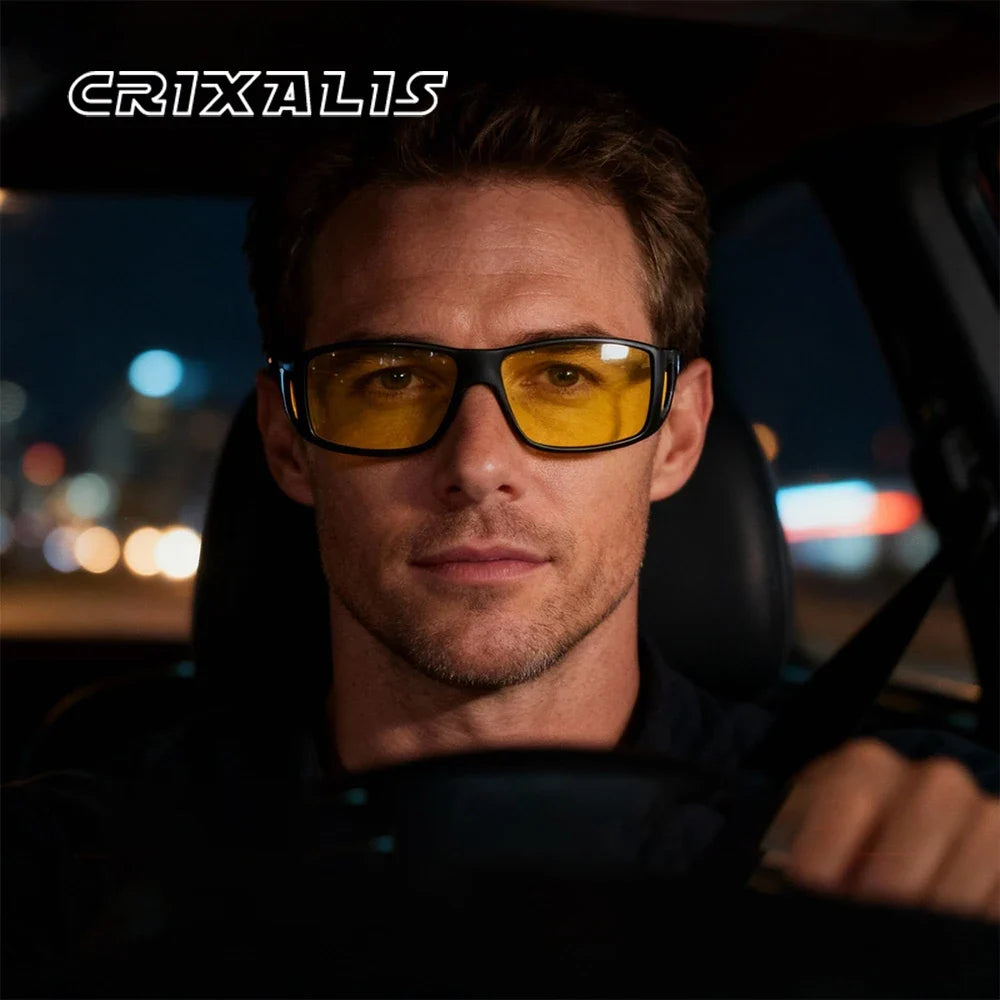 CRIXALIS Polarized Fashion Sunglasses Men Night Vision For Driving AT Night Women Men Anti-reflective UV400 Protection