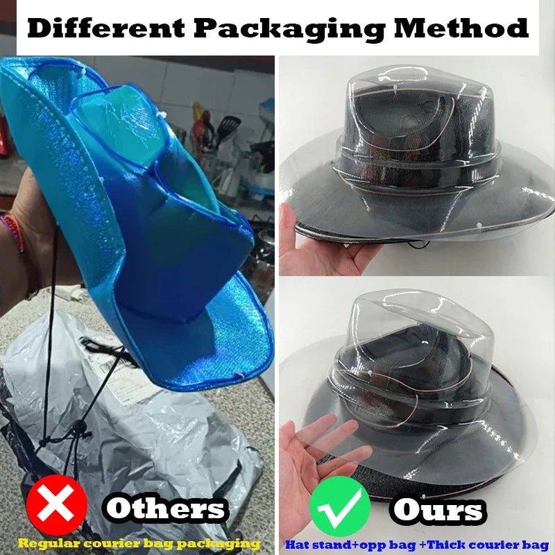 Bachelorette Party Glowing Supplies Luminous Bride Cowgirl Hat LED Pearlescent Cowboy Cap Fashion Neon Light Hat For Party