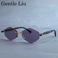 Rimless Polygon Sunglasses Women 2026 Luxury Brand Fashion Retro Sun Glasses Punk Hexagon Eyewear For Lady UV400 Outdoor Shades