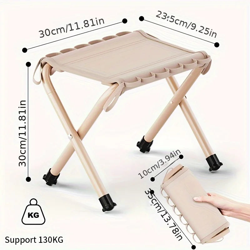 Load-bearing 286.6 pounds, hanging folding stool, outdoor camping portable stool, folding chair, fishing and picnic dual-purpose