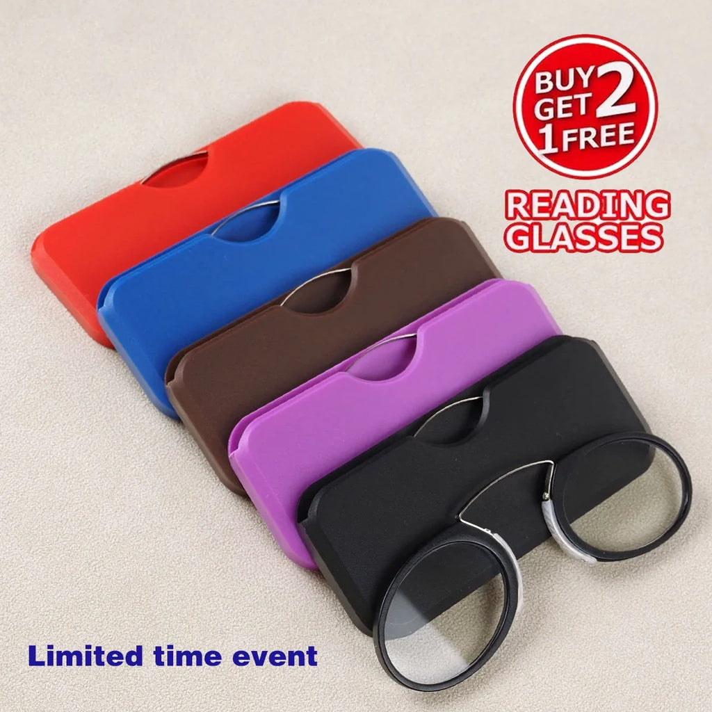 3PCS Set Men Women Round Nose Clip Reading Glasses Legless Ultra Thin Portable Clear Lens Durable Luxury Brand Designers Eyewear
