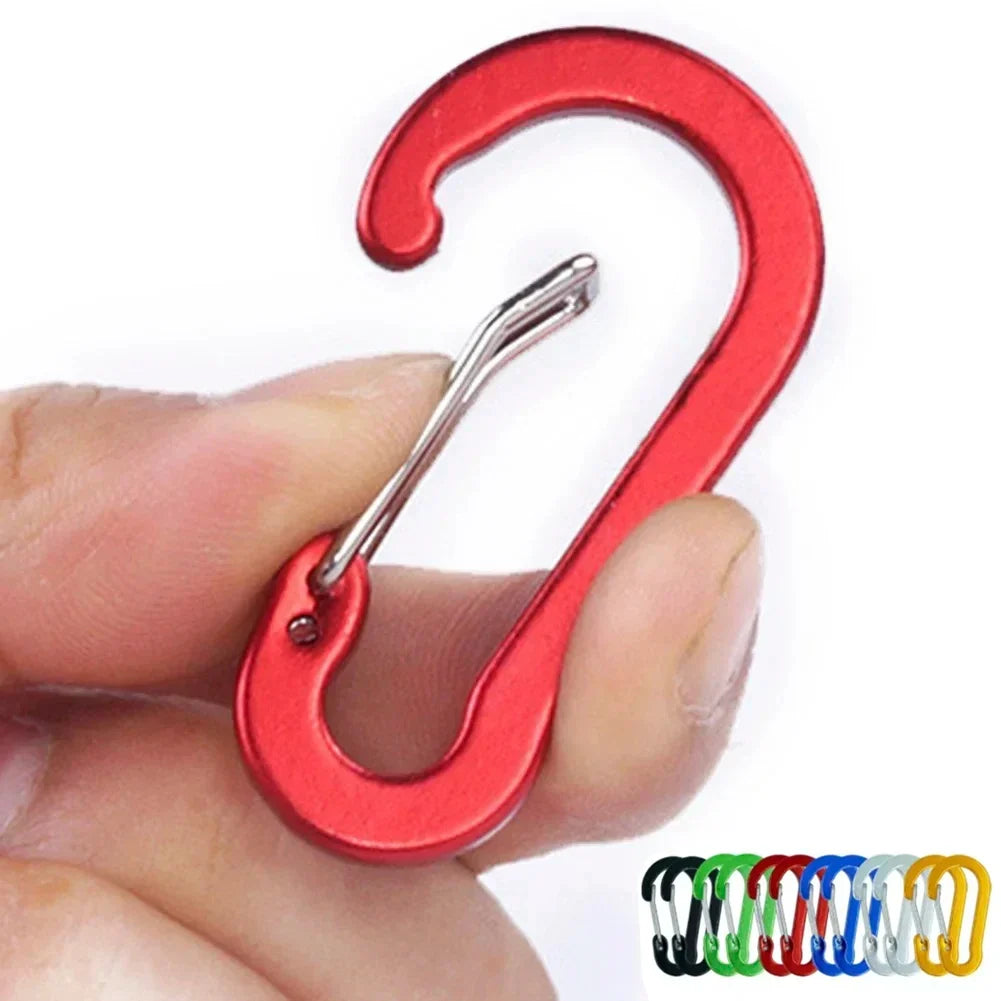 1/6/12pcs Aluminum Carabiner Clip Keychain Carabiners Lock Buckle Snap Outdoor Multi Tool Backpack Camping Hiking Fishing Hook