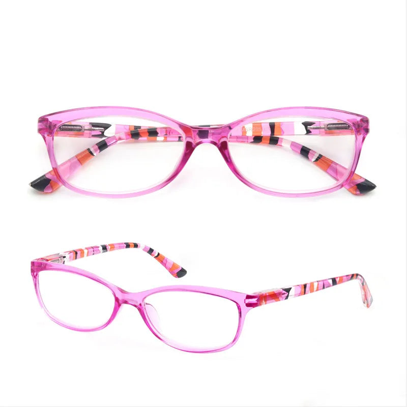 Women Reading Glasses Oval Stylish Frame Readers Eyeglasses Spring Hinge Lightweight Wear Glasses for Female with Diopter