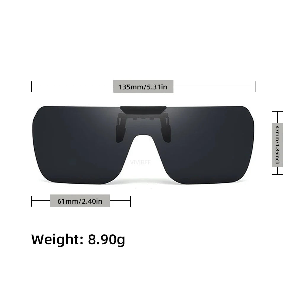 VIVIBEE Non Polarized Flip Up Clip On Sunglasses for Car Driving Dark Anti Glare Lens Shades See Digital Screen Sun Glasses