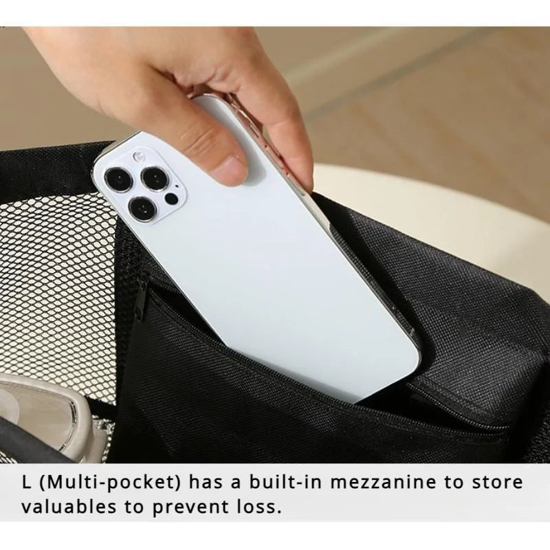 Mesh Portable Storage Bag Hanging Shower Toiletry Bag Bathroom Accessories Capacity for Beach,Swimming,Gym, Travel Essentials