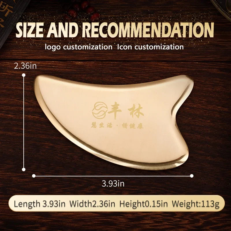 face massage tool gua sha facial beauty tool  eye instrument brass scraping plate beauty instrument  Metal massage plate