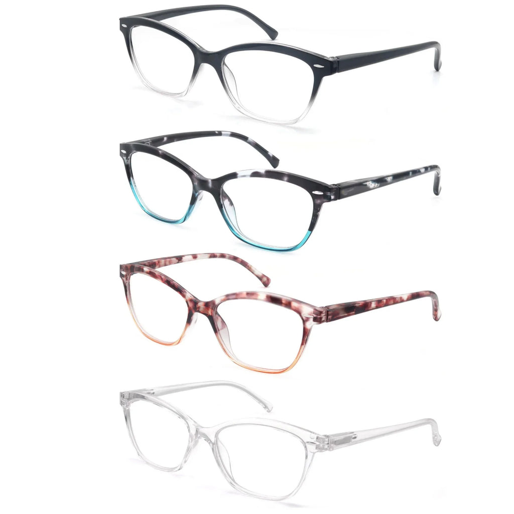 MODFANS Reading Glasses For Women Small Face Readers Classic Frame Stylish Eyeglasses with Spring Hinge Presbyopic Glasses
