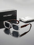 VIOLA MAG Retro Rectangular Glasses, Small Frame Business Daily Casual Glasses, with Glasses Bag