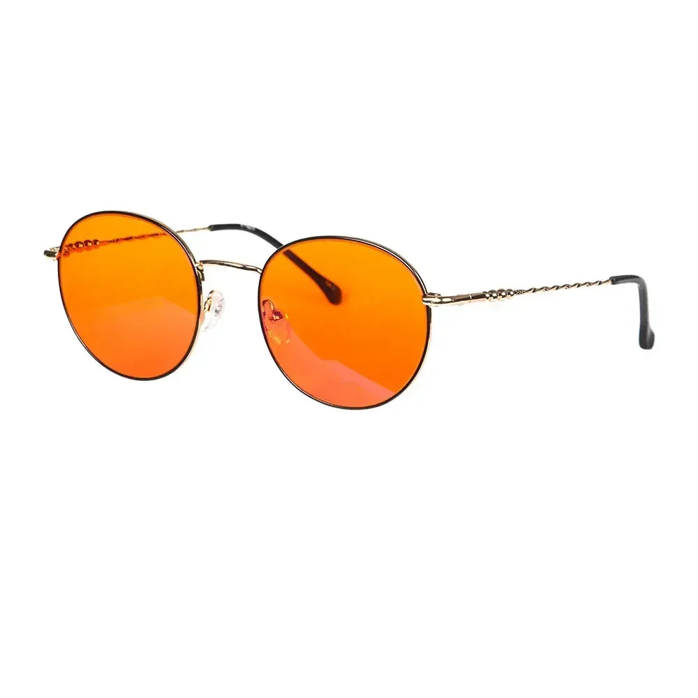 SHINU Round Glasses anti blue light protection lenses glasses women Orange red glasses y2k Anti Green Light  for good sleep