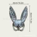 Disco Mirror Bunny Mask Sparkling Costume Accessory For Women Teens Halloween Party Rave Cosplay Glam Sexy Club Night Photo Prop