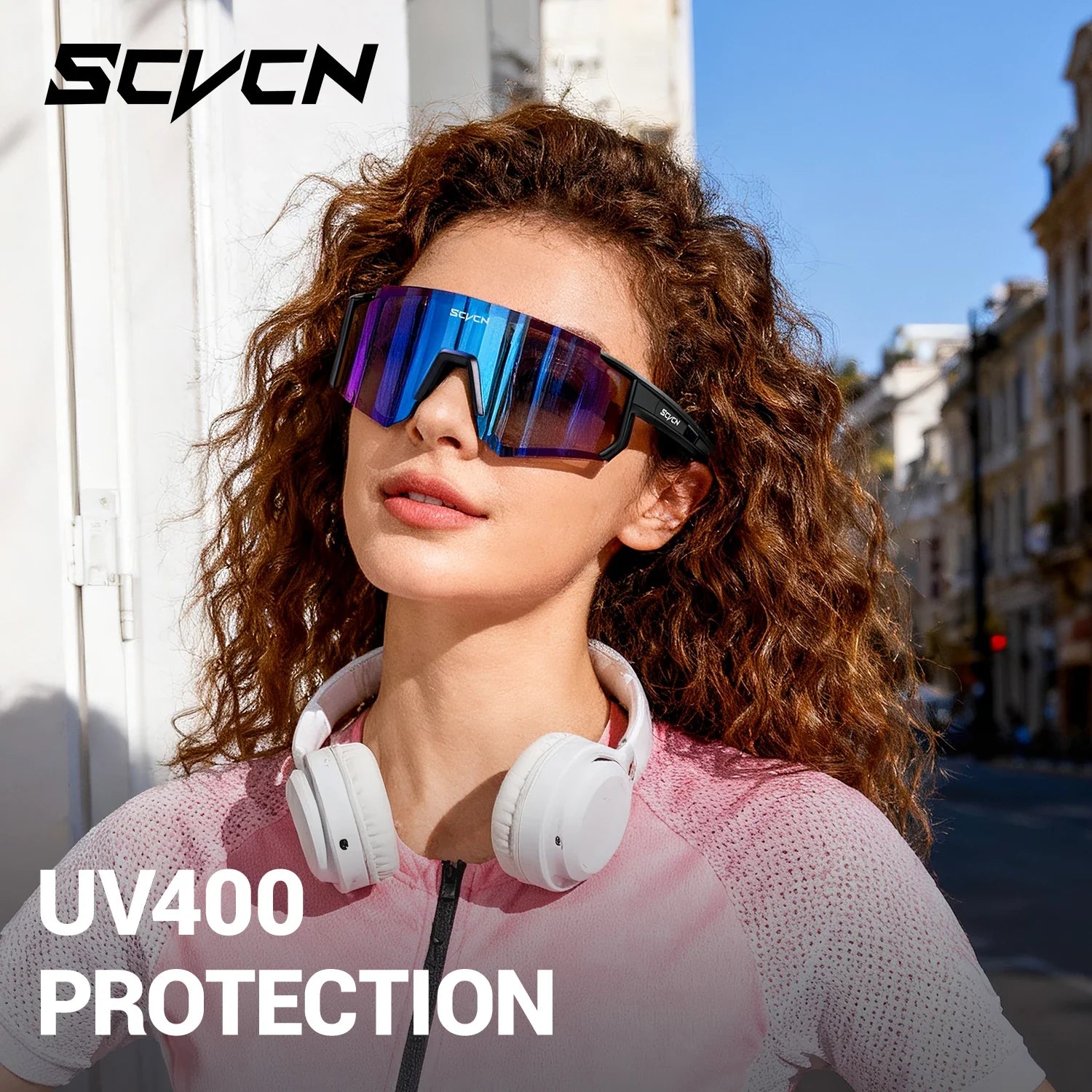 SCVCN UV400 Mountaineering Cycling Protective Glasses Running Sunglasses Stylish Hiking Driving Glasses MTB Sports Sunglasses
