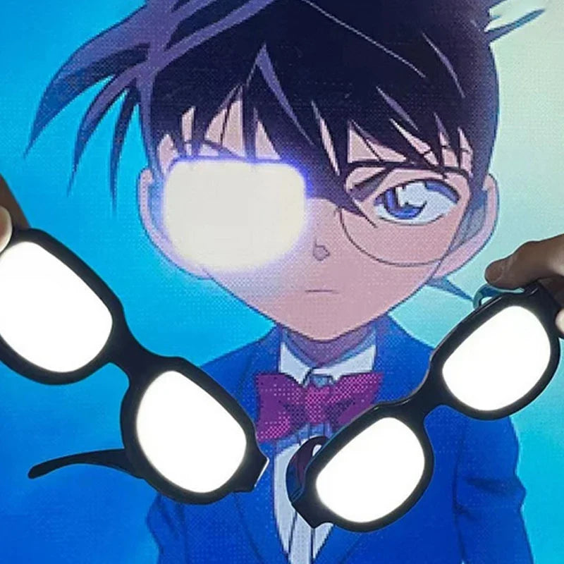 Detective Conan LED Light Up Glasses Anime Cosplay Props Luminous Eyewear For Halloween Party Rave Bar Live Show
