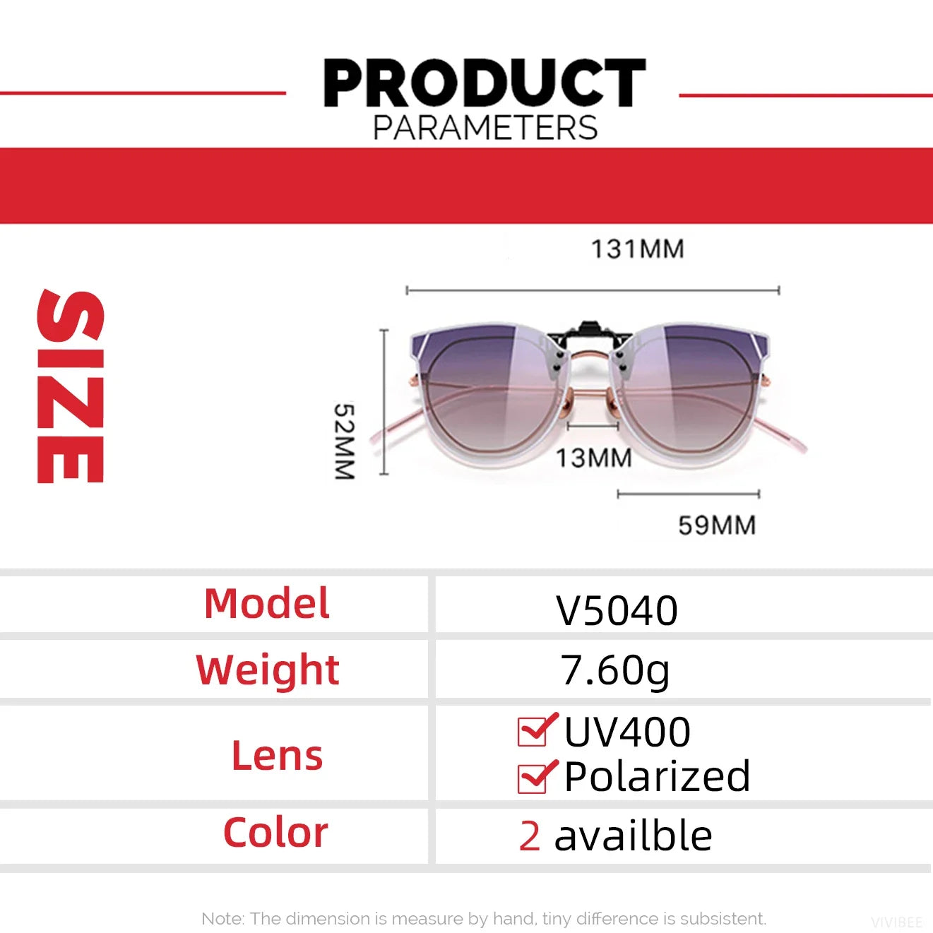 VIVIBEE Gradient Women's Cat Eye Flip Up Clip On Sunglasses Women Driving Polarized Oversized Sun Glasses Purple Eyeglasses